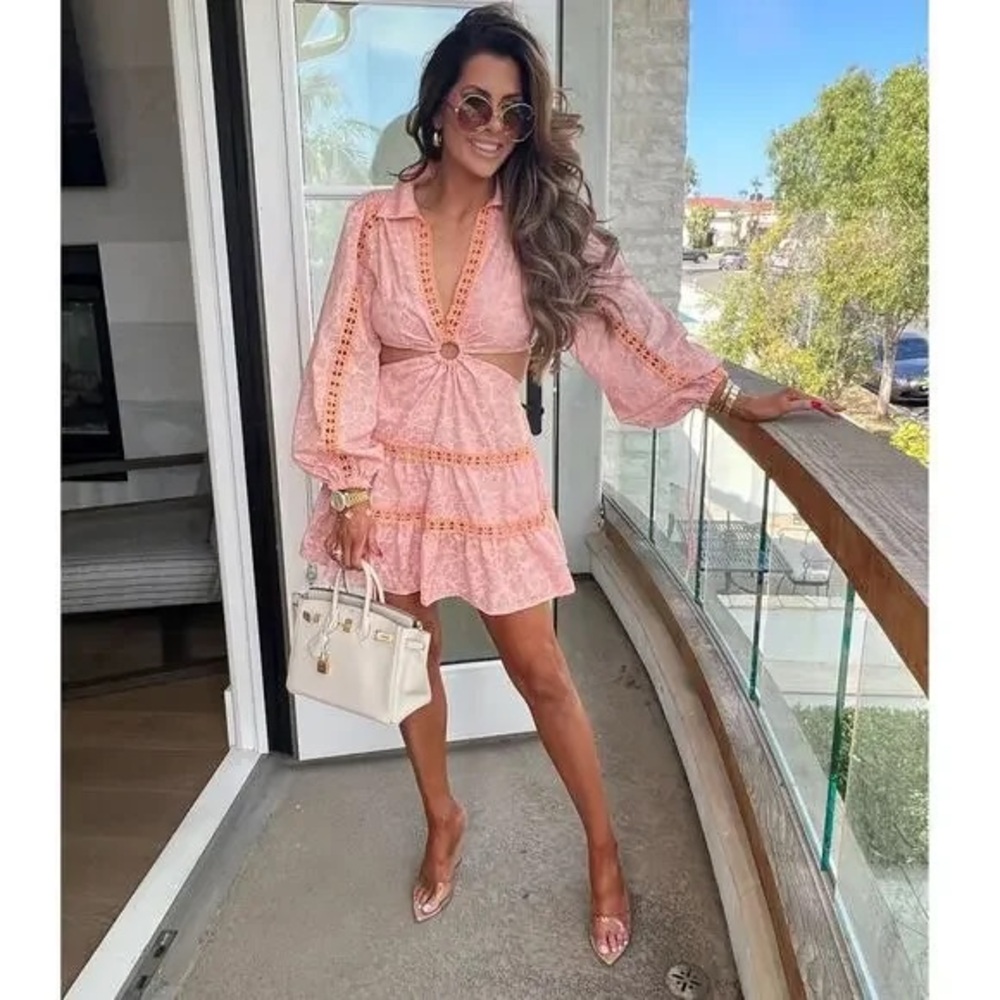 Tularosa Celina Mini Dress in Peach Whip